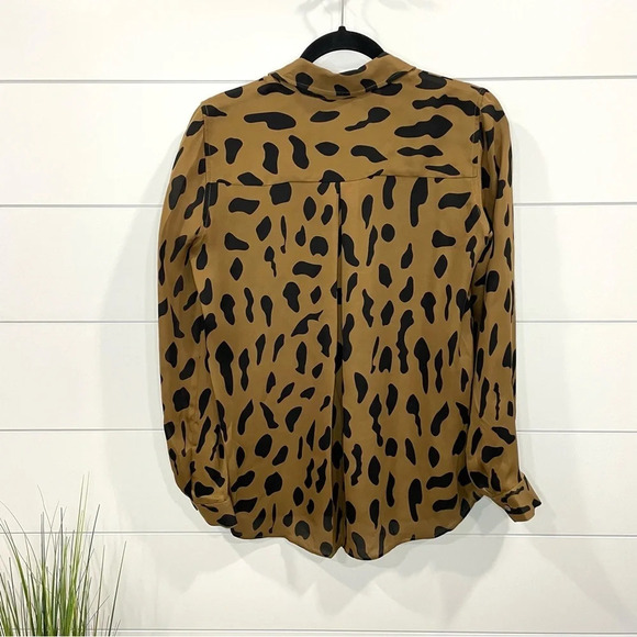 L'AGENCE Nina Long Sleeve Cheetah Print Blouse Small - Picture 9 of 16